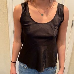black silk tank top